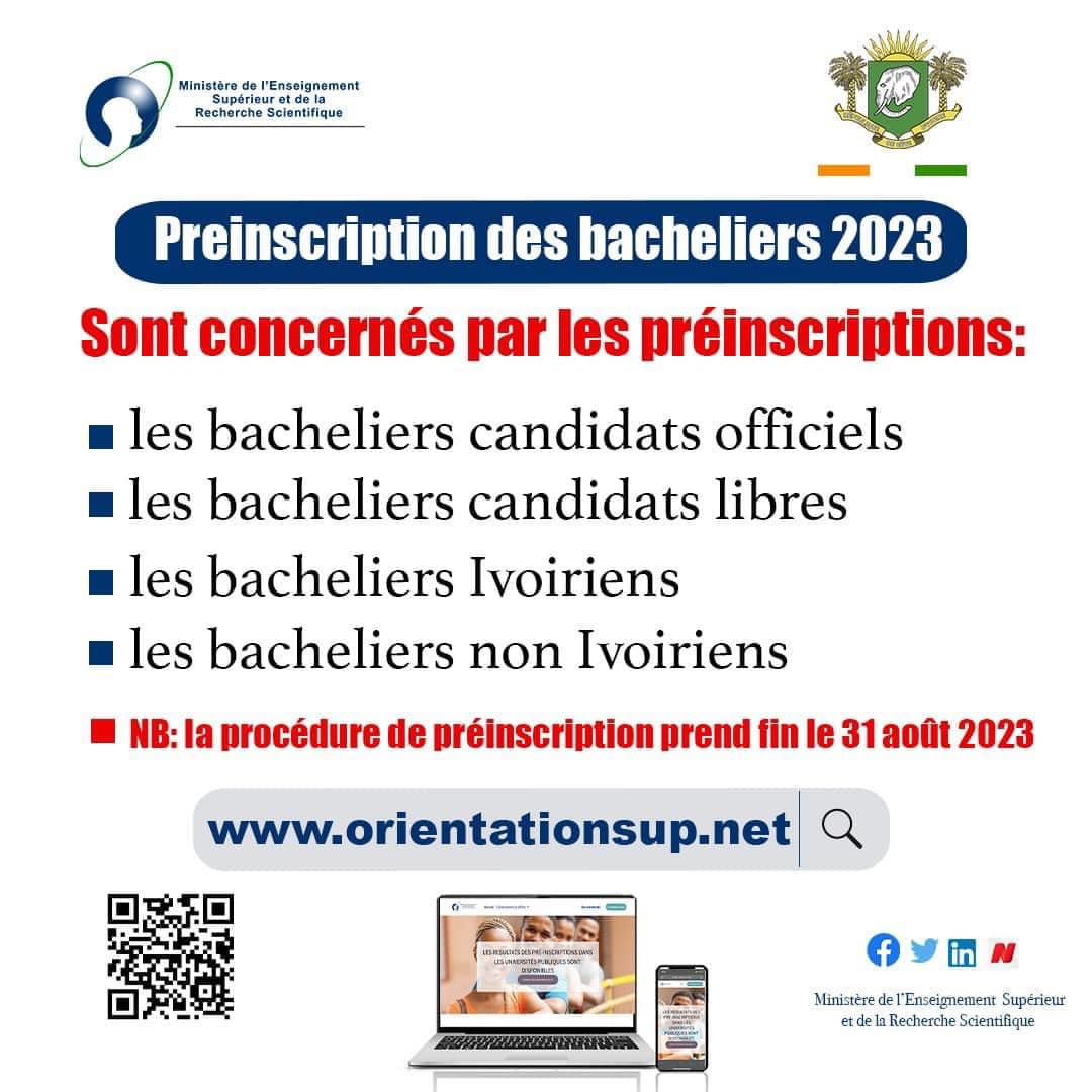 préinscriptions-nouveaux-bacheliers-2023-CI-prennent-fin-31-aout
